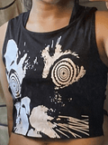 Edgy Abstract Print Slim Fit Cropped Tank Top