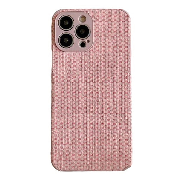 Barbiecore Tweed iPhone Case - Fashionable Protection for Your Phone