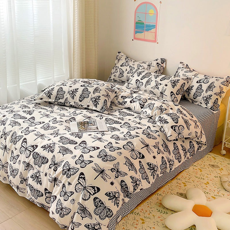 Butterfly Theme Bedding Set with Duvet Cover and Sheets