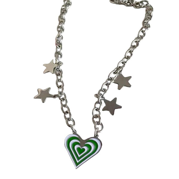 Emerald Heart Star Necklace