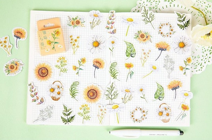 46pcs/pack Sunflower Stickers