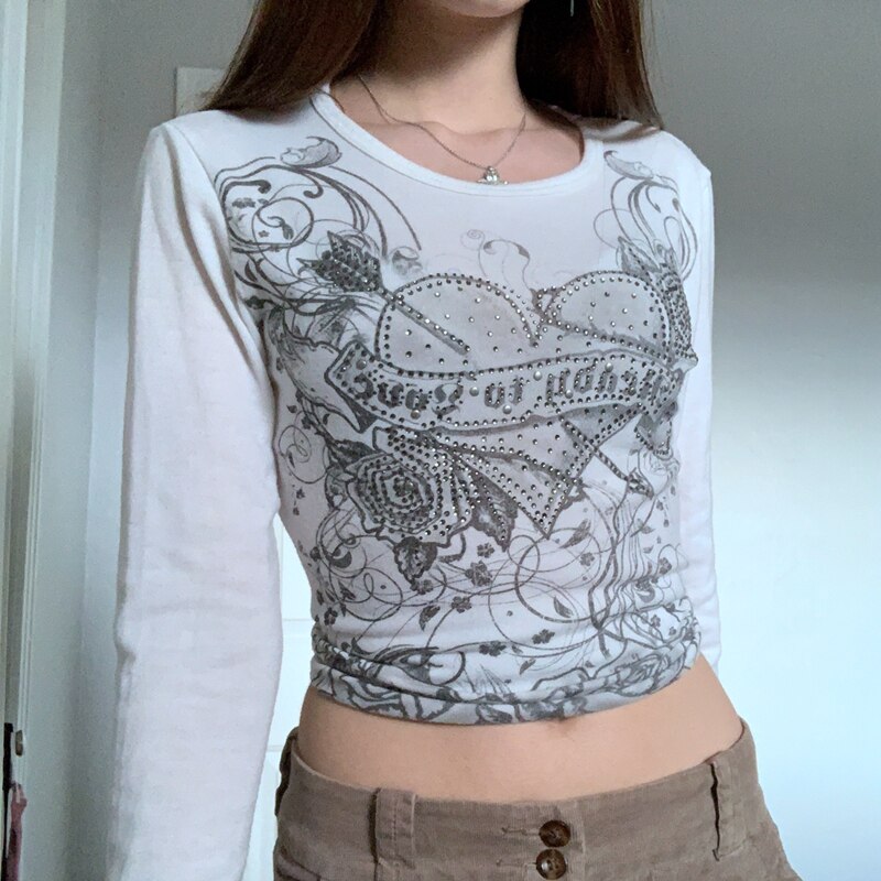 Fairy Grunge Long Sleeve White T-Shirt