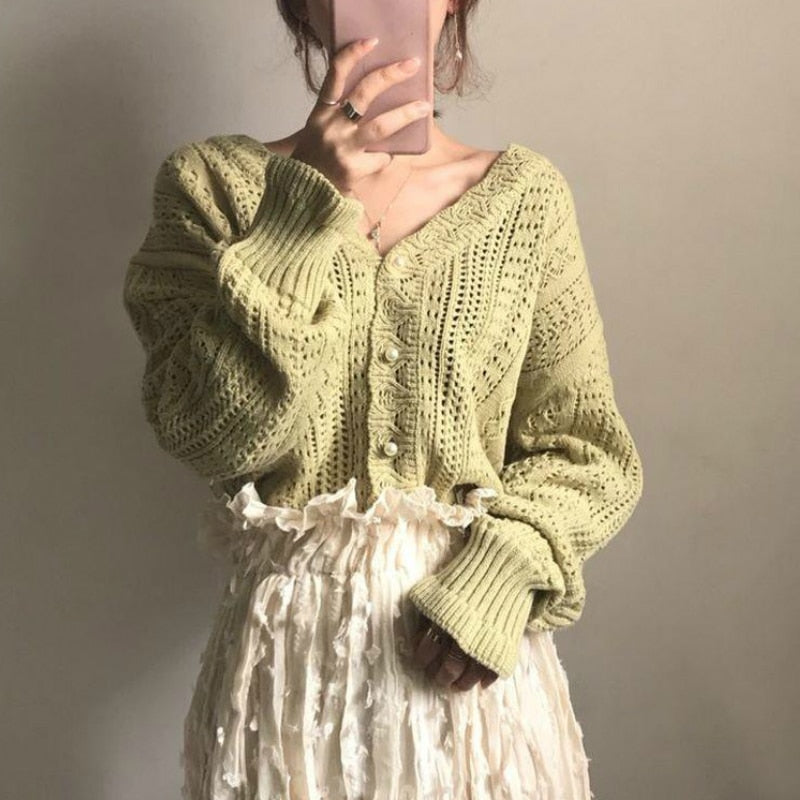 Vintage Elegant Cropped Sweater