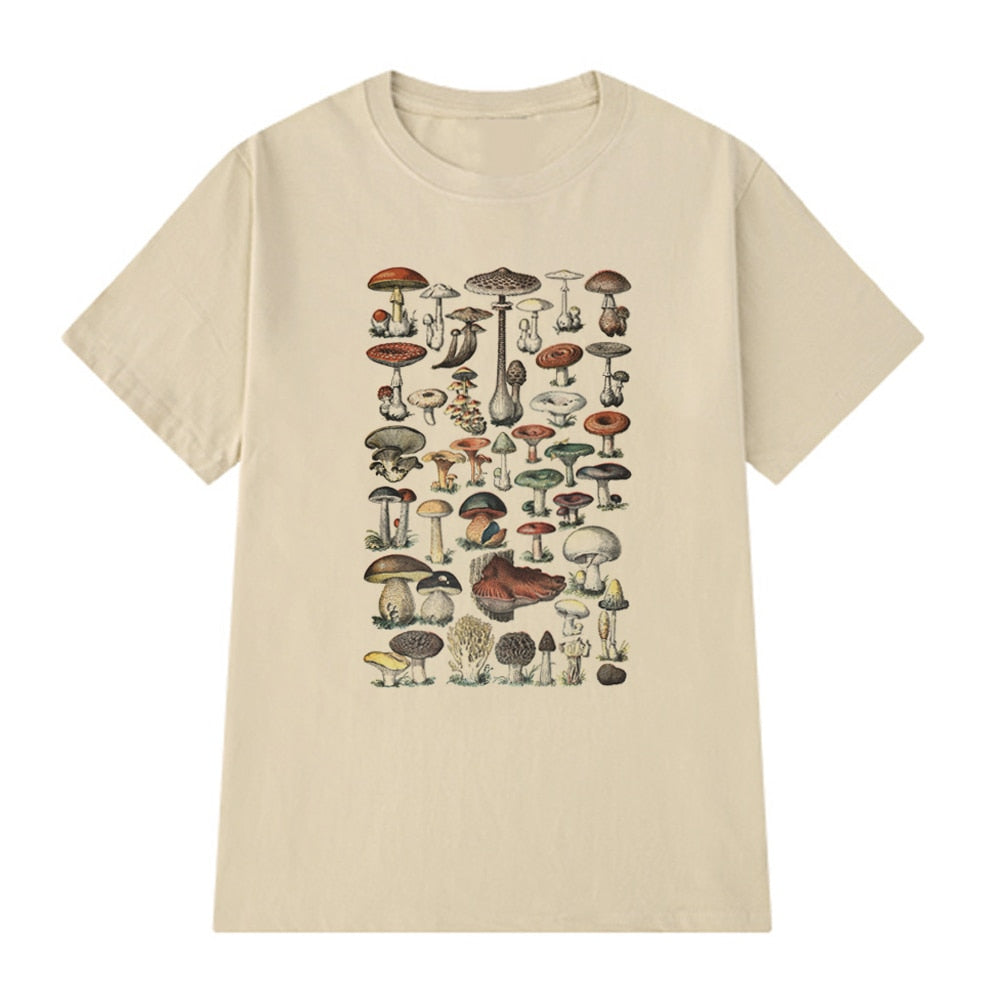 Vintage Mushroom Print T-Shirt