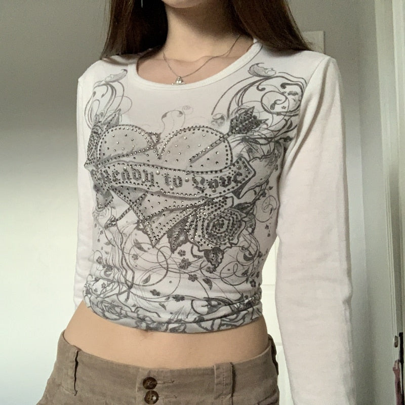 Fairy Grunge Long Sleeve White T-Shirt