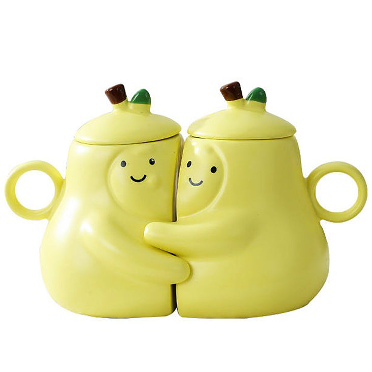 Sweet Embrace Ceramic Couple Mugs