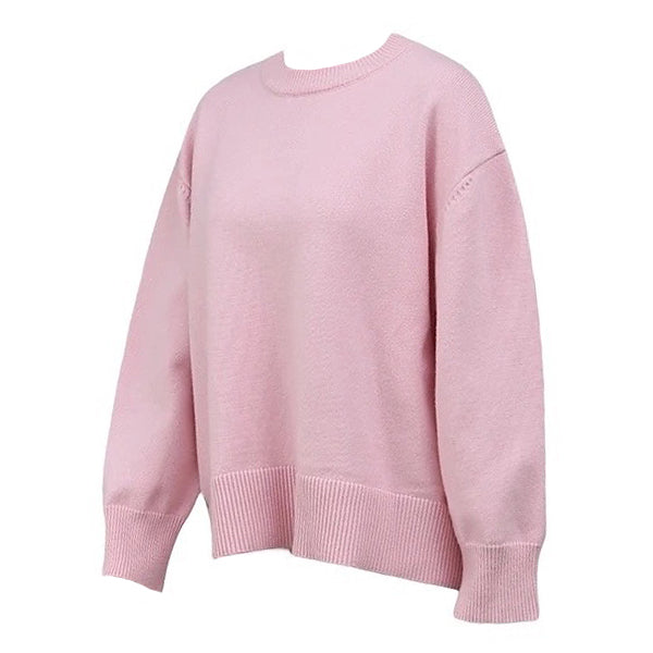 Oversized Pastel Pink Sweater with Polyester Material