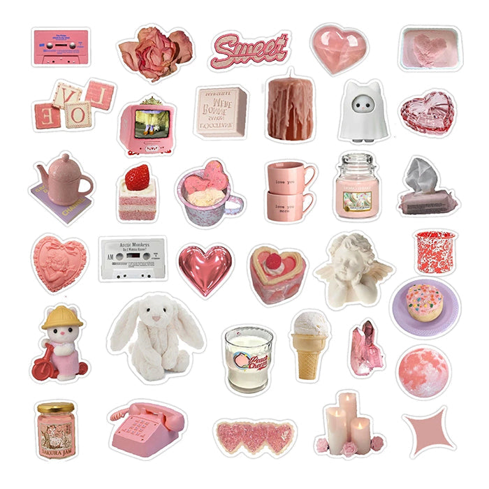 Soft Girl Aesthetic Sticker Pack - Various Sizes 1.6-3.1 inches