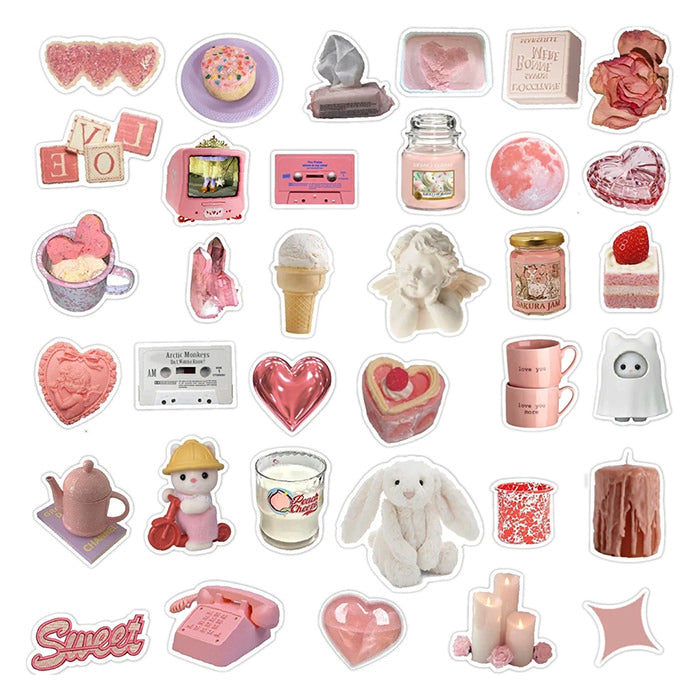 Soft Girl Aesthetic Sticker Pack - Various Sizes 1.6-3.1 inches