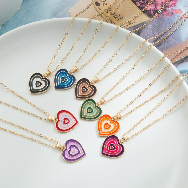 Y2K Heart Pendant Necklace with Aesthetic Charm