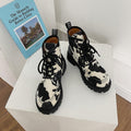 Cow Print Egirl Outfit Chunky Platform Boots