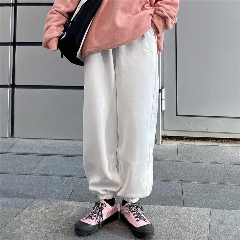 E Girl Letter Side Embroidery Casual Oversize Sweatpants