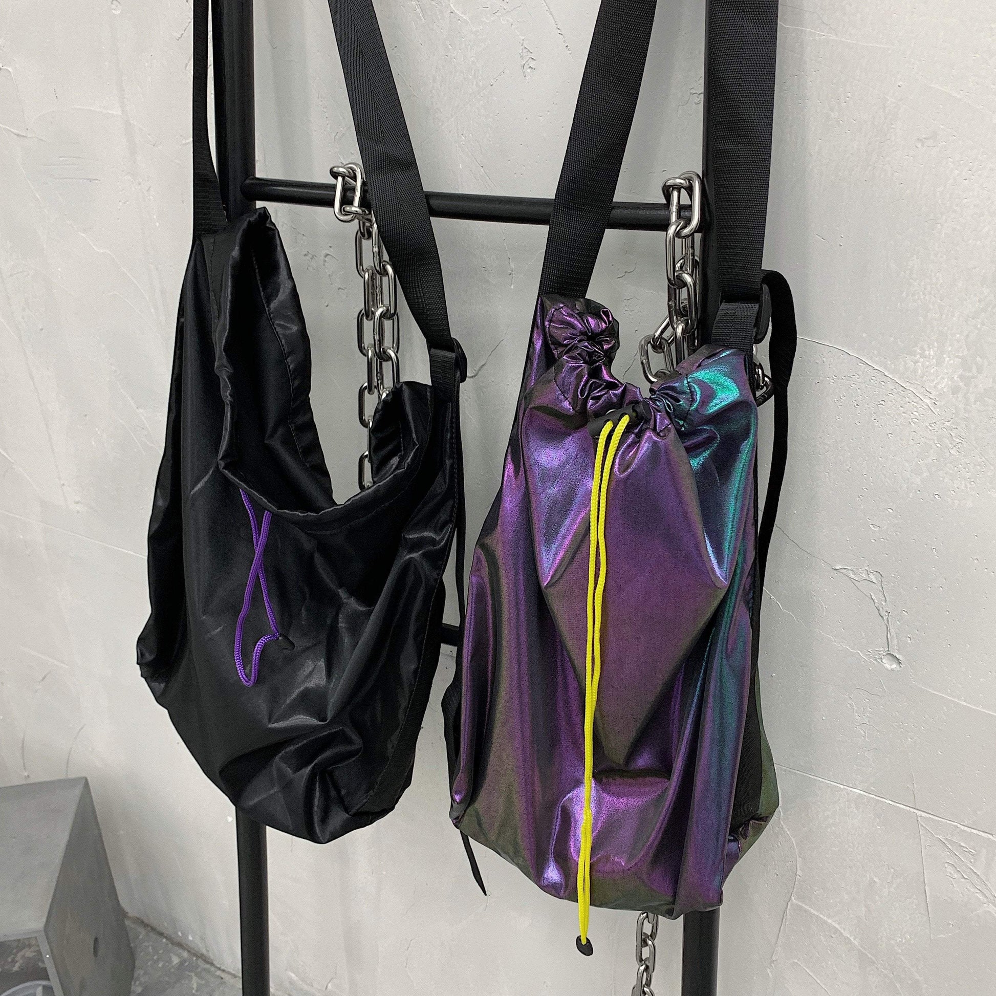 Rave Black Gasoline Purple Large Shoulder Bag