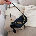 Retro Pu Leather Golden Chain Elegant Mini Shoulder Bag