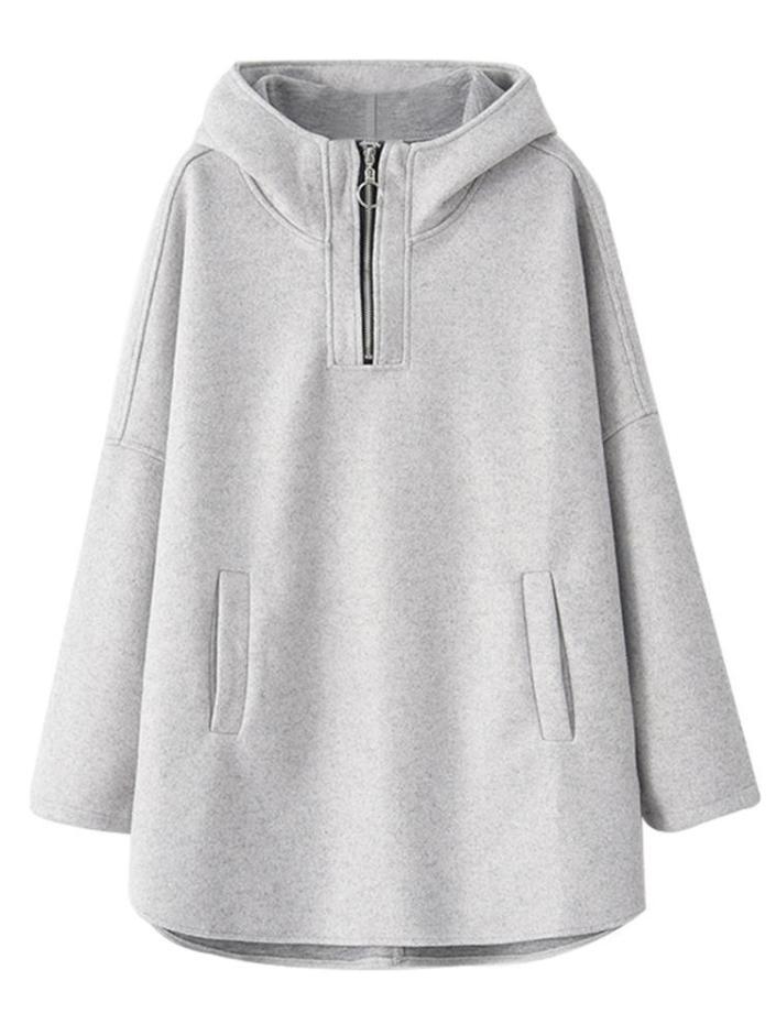 Sale Basic Solid Color Warm Hooded Long Sweatshirt