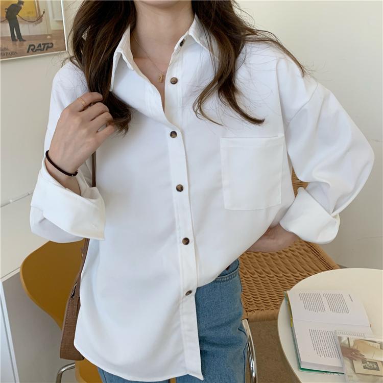 Solid Color Korean Aesthetic Oversized Shirt