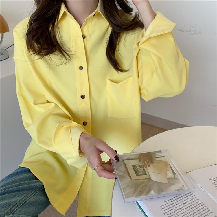 Solid Color Korean Aesthetic Oversized Shirt
