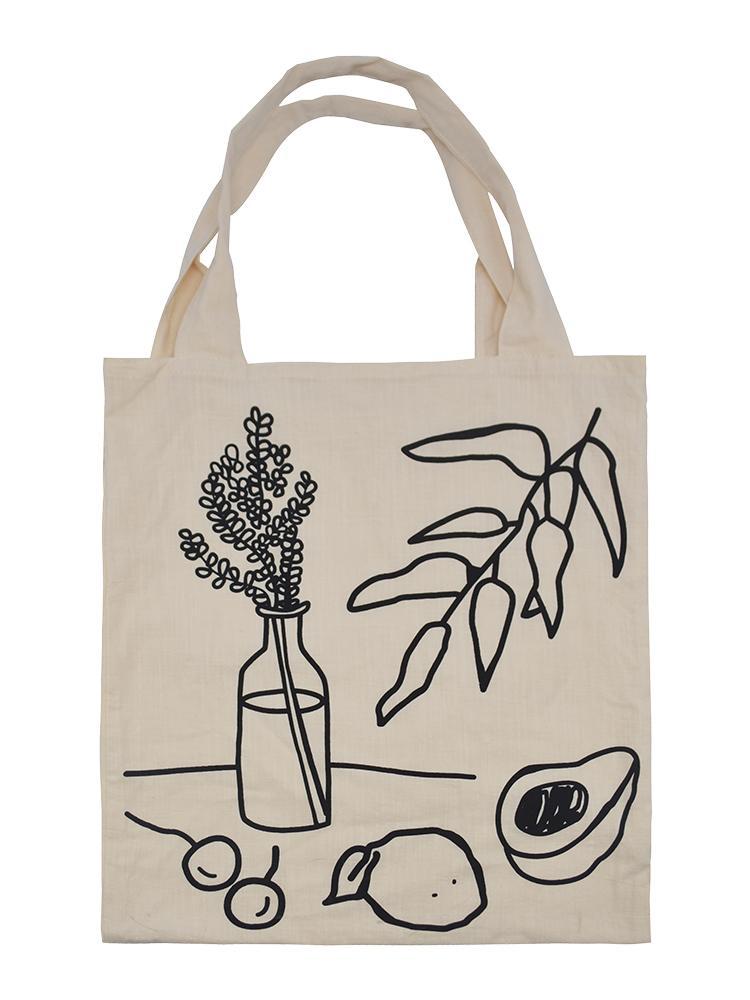 Still Life Plants Print Art Hoe Large Tote Bag