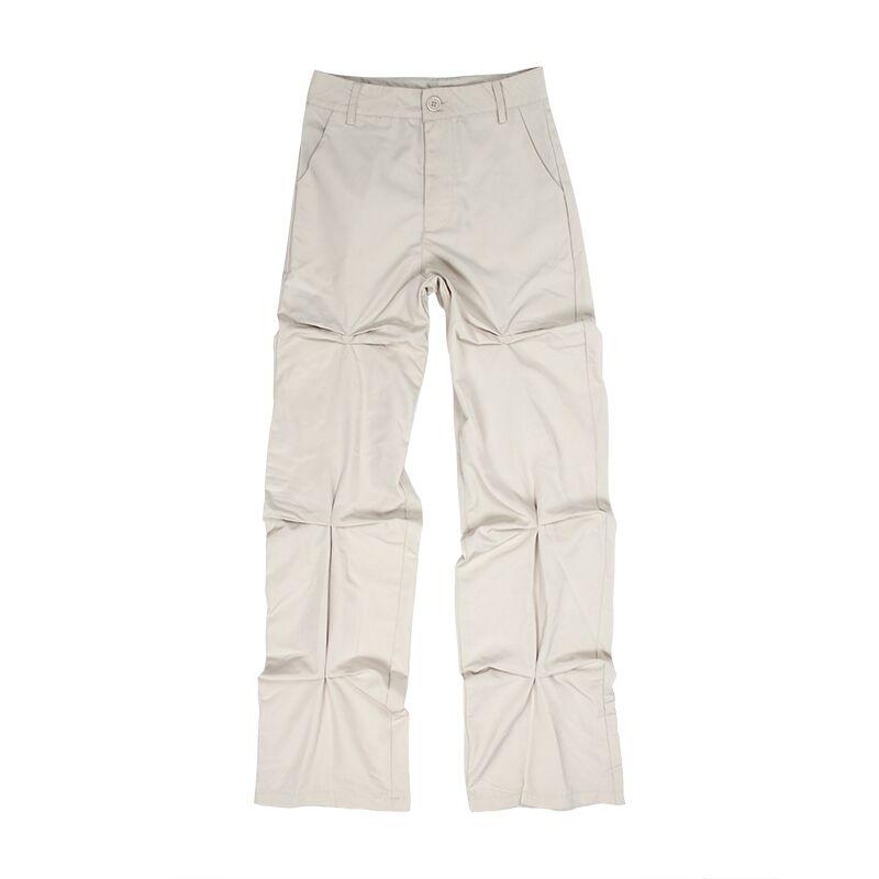 Street Fashion Pleated Beige Cargo Baggy Pants