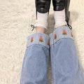 Strawberry Printed Patchwork Jeans