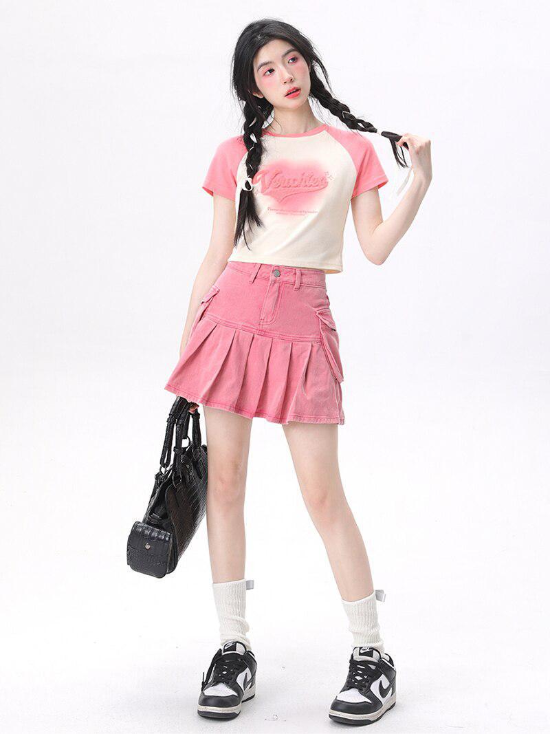 Barbiecore Cargo Mini Skirt