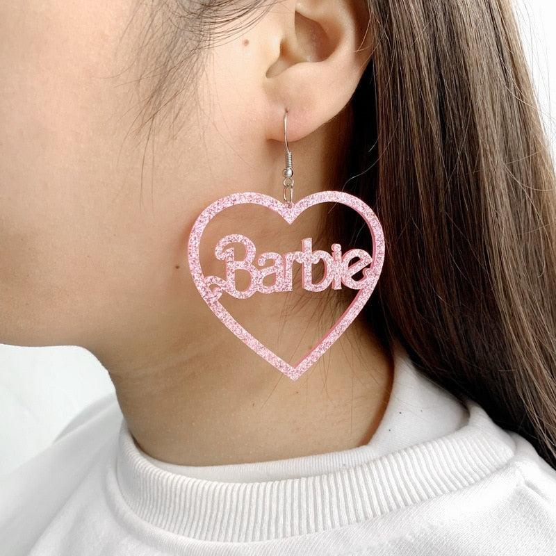 Barbie Glitter Heart-Shaped Color-Changing Earrings
