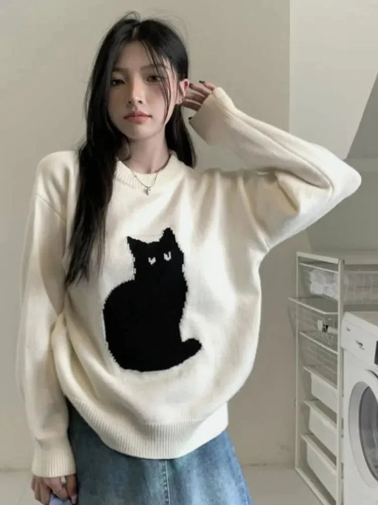 Purrfect Cat Embroidered Sweater