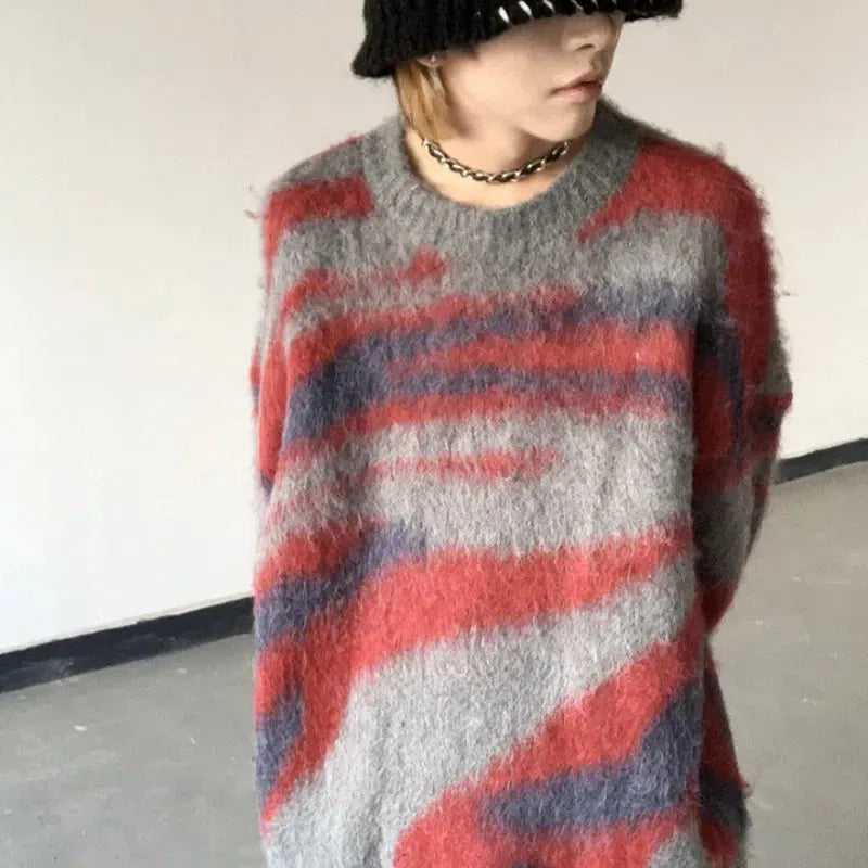 Vibrant Unisex Knitted Sweater with Eclectic Pattern