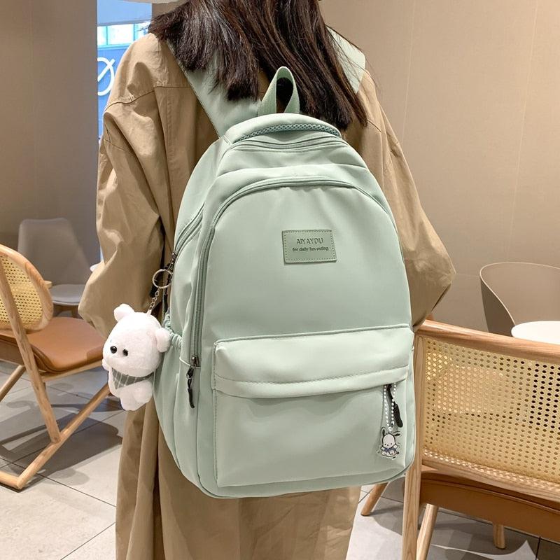 Soft Girl Teddy Bear Waterproof School Backpack