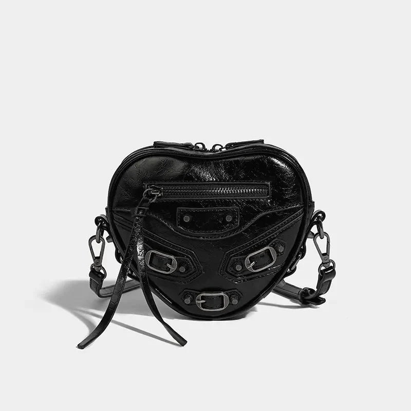 Belted Heart-Shaped Y2K Grunge Bag